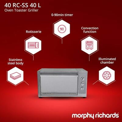 Morphy Richards 40 RCSS 40-litre Stainless Steel Oven Toaster Grill (Silver) Morphy Richards 40 RCSS 40-litre Stainless Steel Oven Toaster Grill (Silver)