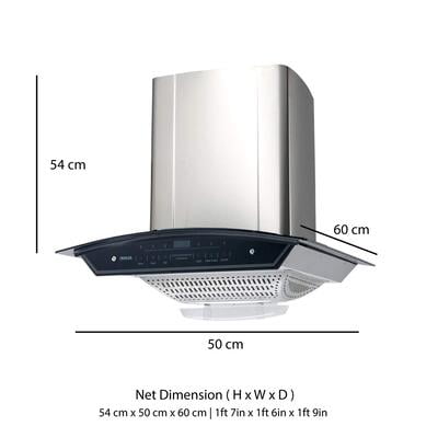 Inalsa Curise 60AC Wall Mounted Chimney 60cm 1250m3/hr