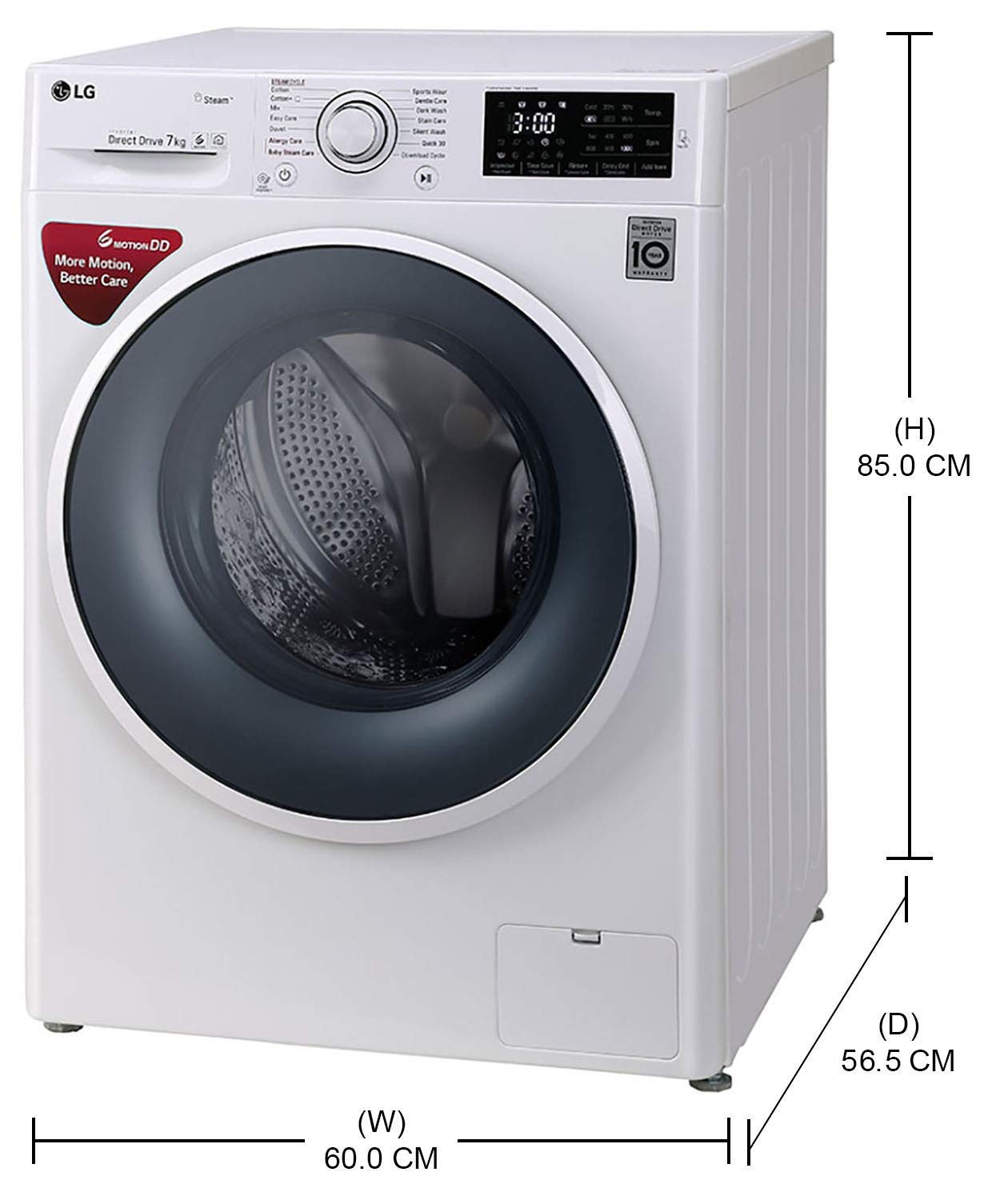 LG WASHING MACHINE FRONT LOADING 7KG FHT1007SNW