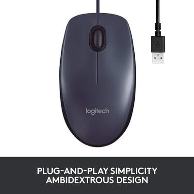 Logitech M100r USB Wired Mouse (Black)