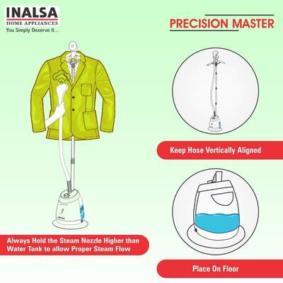 Inalsa Precision Master 1600-Watt Garment Steamer (Grey/White)