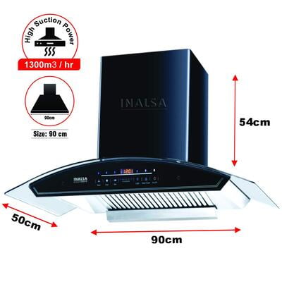 Inalsa Cruise 90BKSFAC 1300 m³/hr, Auto Clean, Kitchen Chimney Inalsa Cruise 90BKSFAC 1300 m³/hr, Auto Clean, Kitchen Chimney