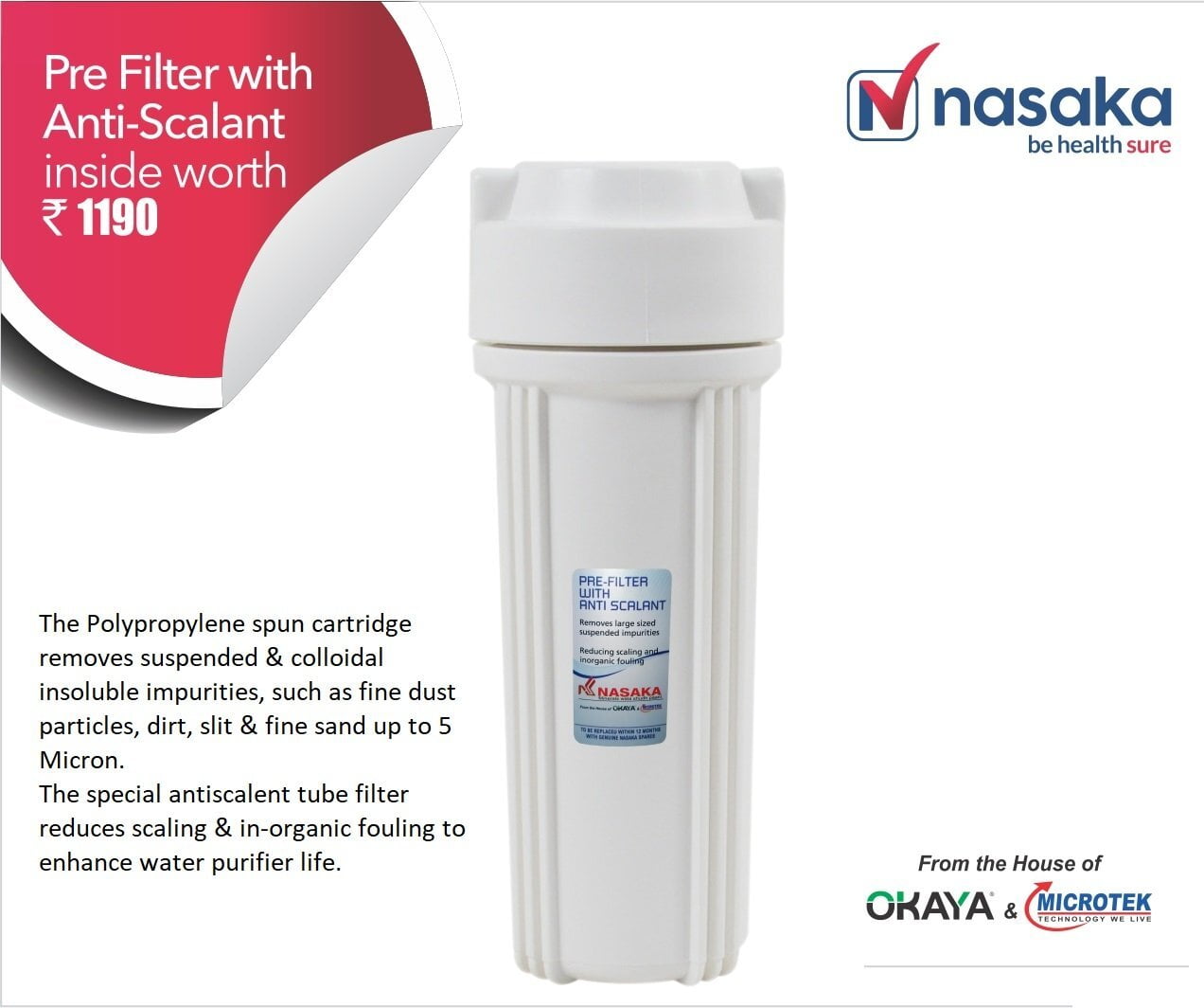 Buy Nasaka Lotus S1 13Litre RO+UV+UF+LED+ORPH Water Purifier Online On