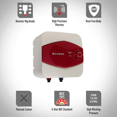 Faber Glitz 25 LTR. Storage Water Heater/Geyser (5 Star,2KW, Free Installation) Faber Glitz 25 LTR. Storage Water Heater/Geyser (5 Star,2KW, Free Installation)