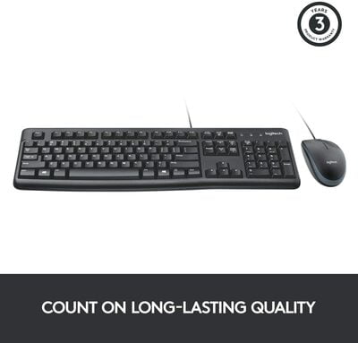 Logitech Desktop MK120 Durable, Comfortable, USB Mouse and keyboard Combo