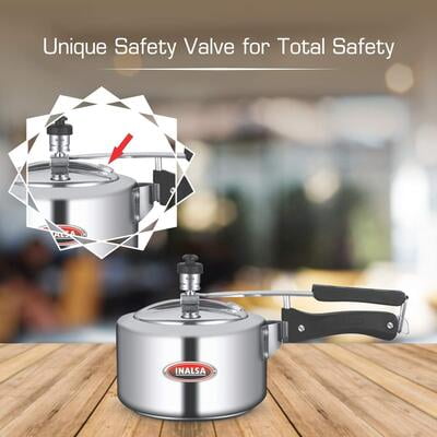 Inalsa Primo 3 Litre Pressure Cooker with Outer Lid (Silver) Inalsa Primo 3 Litre Pressure Cooker with Outer Lid (Silver)