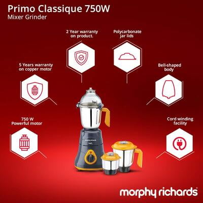 MORPHY RICHARDS ICON PRIMO CLASSIQUE MIXER GRINDER 750W