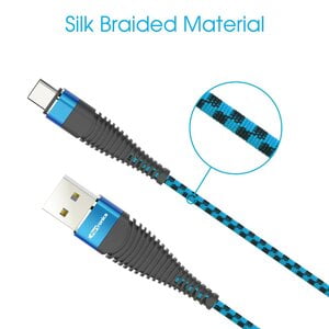 PORTRONICS KONNECT 4C 1.2M TYPE-C CABLE BLUE BLACK POR 873