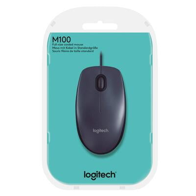 Logitech M100r USB Wired Mouse (Black)