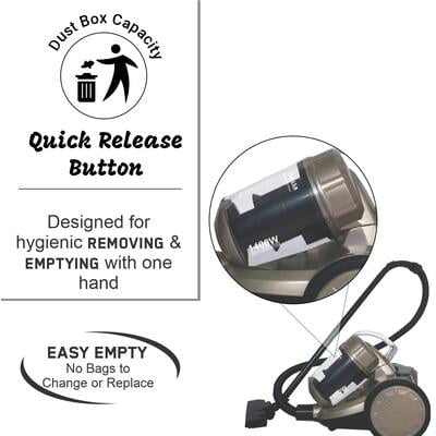 Inalsa Supremo Cyclonic 1400W Bagless Cylinder Vacuum Cleaner Inalsa Supremo Cyclonic 1400W Bagless Cylinder Vacuum Cleaner