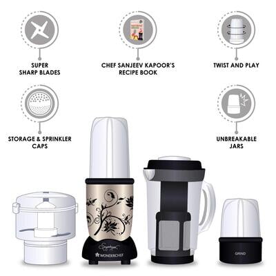 Wonderchef Nutri-Blend 400 Watts CKM with 3 Jars