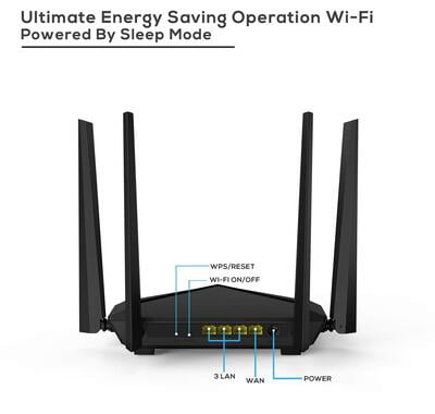 Tenda AC10 1200Mbps Wireless Smart Dual-Band Gigabit WiFi Router (Black) Tenda AC10 1200Mbps Wireless Smart Dual-Band Gigabit WiFi Router (Black)
