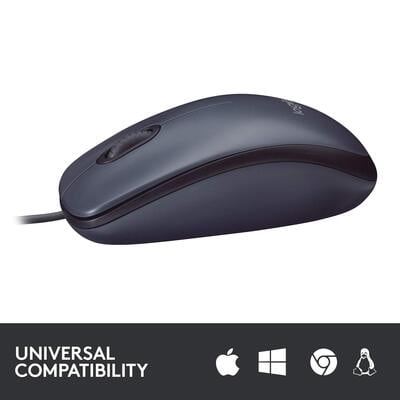 Logitech M100r USB Wired Mouse (Black)