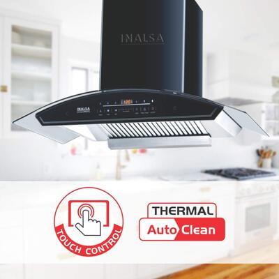 Inalsa Cruise 90BKSFAC 1300 m³/hr, Auto Clean, Kitchen Chimney Inalsa Cruise 90BKSFAC 1300 m³/hr, Auto Clean, Kitchen Chimney