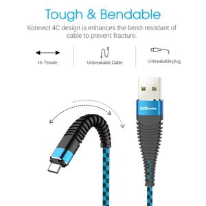 PORTRONICS KONNECT 4C 1.2M TYPE-C CABLE BLUE BLACK POR 873