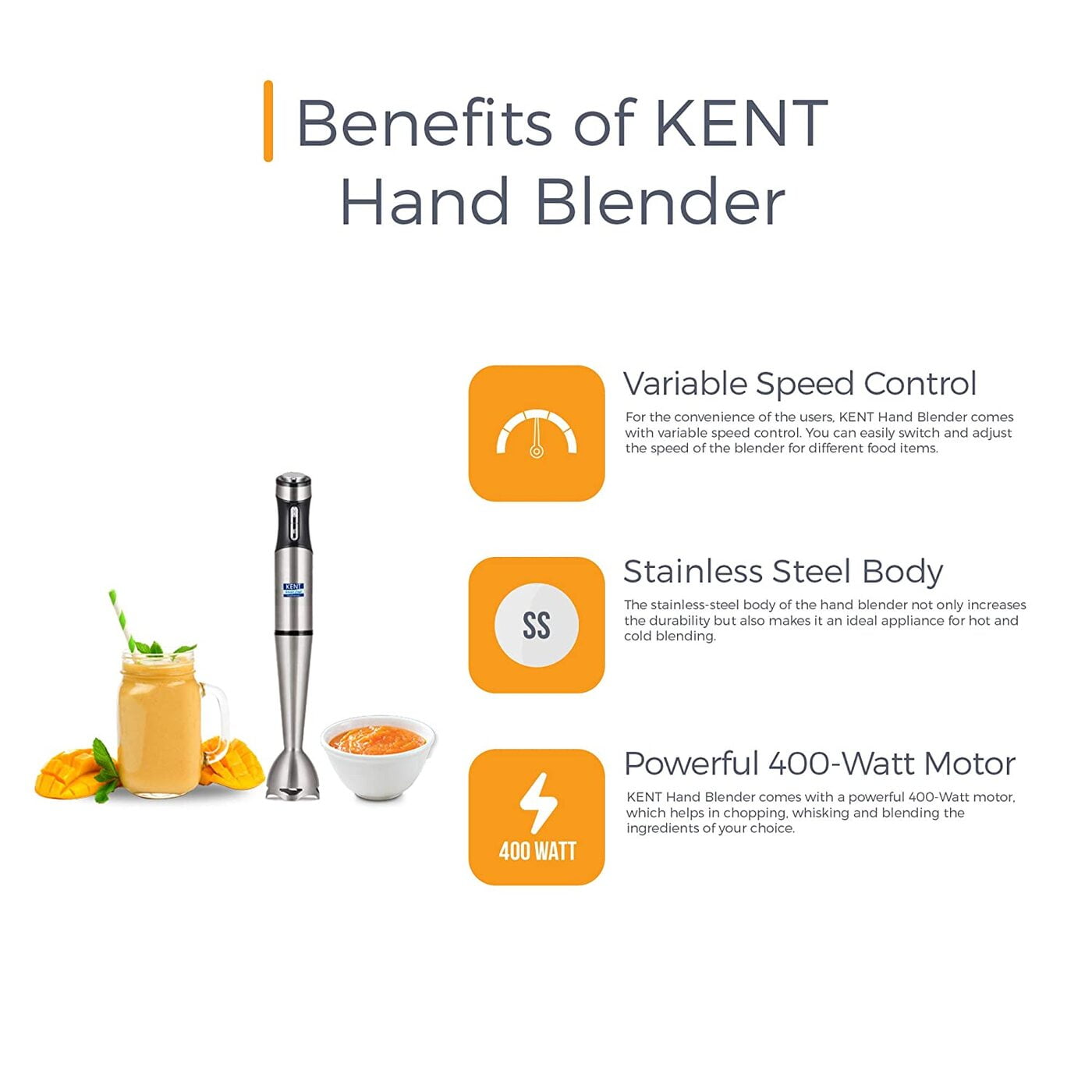 Buy Kent Hand Blender SS16044 400Watt Online at Lowest Price In India On