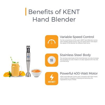 Kent Hand Blender SS-16044, 400 W, Silver Kent Hand Blender SS-16044, 400 W, Silver