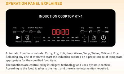 KENT - 16035 Induction Cooktop KT-04 2000-Watt (Black) KENT - 16035 Induction Cooktop KT-04 2000-Watt (Black)