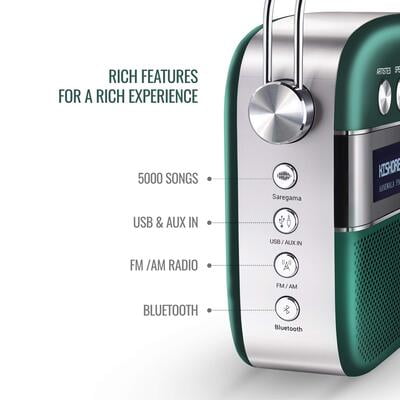 Saregama Carvaan 2.0 Portable speaker 5000 Pre-loaded songs with Podcast, FM/BT/AUX Saregama Carvaan 2.0 Portable speaker 5000 Pre-loaded songs with Podcast, FM/BT/AUX