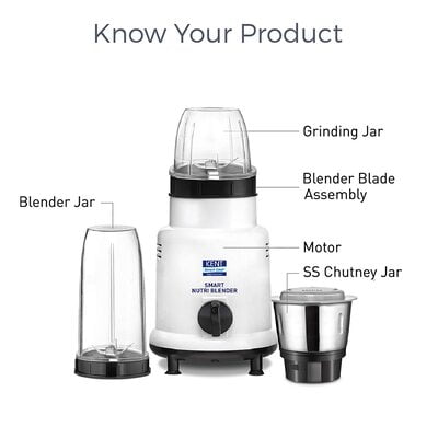 Kent Smart Nutri Blender (16067), 450 W, White Kent Smart Nutri Blender (16067), 450 W, White