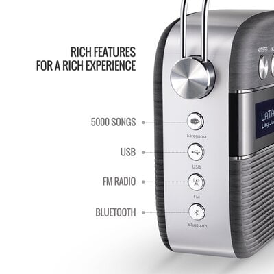 Saregama Carvaan Hindi with 5000 Preloaded Songs, FM/BT/AUX Saregama Carvaan Hindi with 5000 Preloaded Songs, FM/BT/AUX