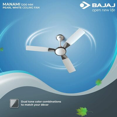 Bajaj Manami 1200 mm Pearl white Ceiling Fan