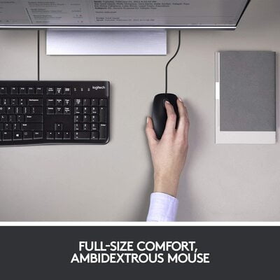 Logitech Desktop MK120 Durable, Comfortable, USB Mouse and keyboard Combo