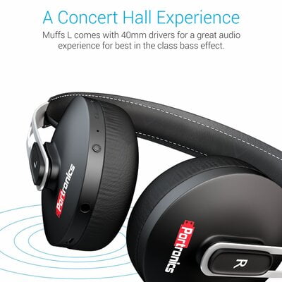 PORTRONICS HEADSET BLUETOOTH MUFFS L BLACK POR894 PORTRONICS HEADSET BLUETOOTH MUFFS L BLACK POR894