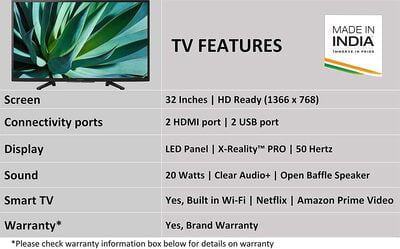 SONY KDL-32W6100 B LED TV