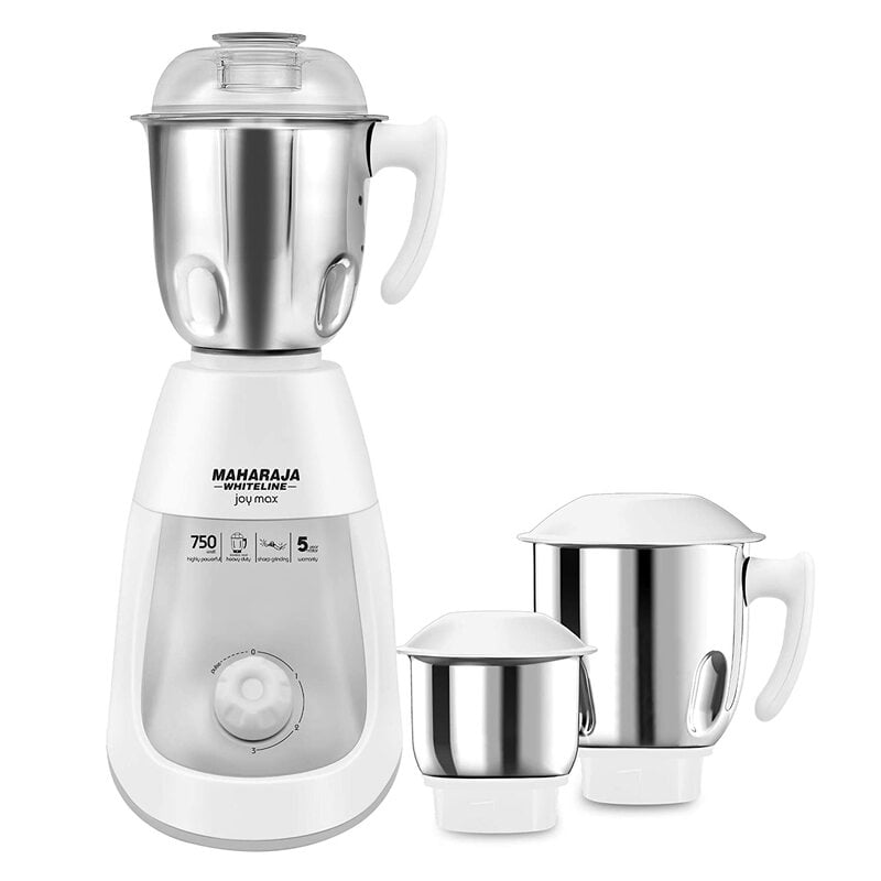 Maharaja Whiteline MG Joy Max 750-Watt Mixer Grinder with 3 Jars Maharaja Whiteline MG Joy Max 750-Watt Mixer Grinder with 3 Jars