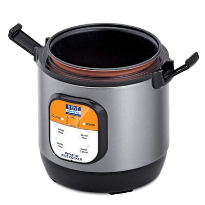 KENT Personal Rice Cooker 0.9-litres 180-Watt (Black and Silver)