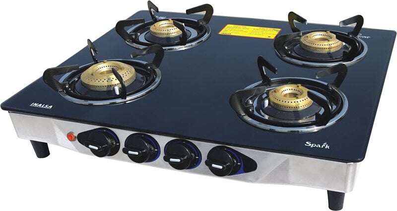 Inalsa Spark 4B SSai Gas Cooktop with Brass Burner Inalsa Spark 4B SSai Gas Cooktop with Brass Burner