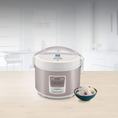 KENT Electric Rice Cooker 5-litres 700-Watt (White and Reddish Grey)