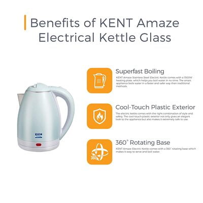 Kent Amaze 1.8 Litre Electric Kettle (Stainless Steel)