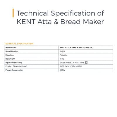 k09 KENT Atta and Bread Maker 550-Watt Dillimall.com