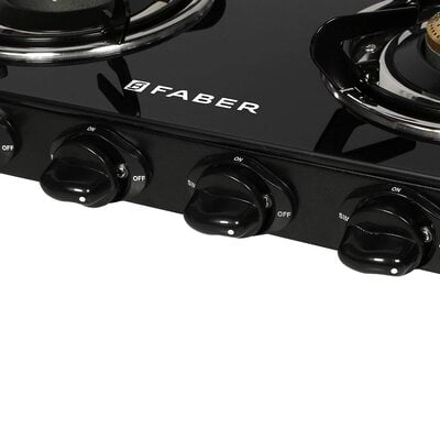 Faber Gas stove 4 Burner Glass Cooktop (Grand 4BB BK) Manual Ignition, Black Faber Gas stove 4 Burner Glass Cooktop (Grand 4BB BK) Manual Ignition, Black