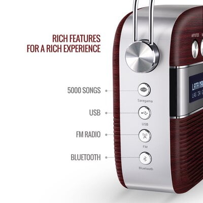 Saregama Carvaan Hindi with 5000 Preloaded Songs, FM/BT/AUX