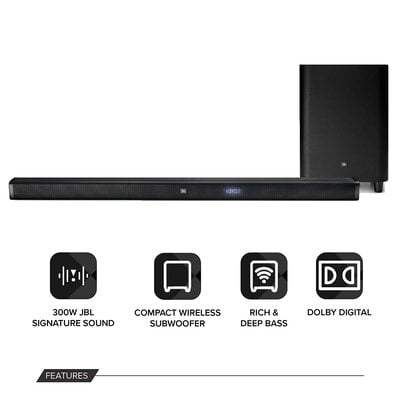 JBL Bar 2.1 Soundbar with Wireless Subwoofer JBL Bar 2.1 Soundbar with Wireless Subwoofer