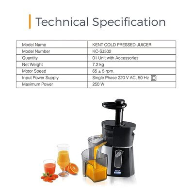 KENT Cold Pressed Juicer (Black) KENT Cold Pressed Juicer (Black)