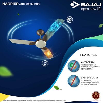 Bajaj Harrier Anti-Germ 1200mm Ceiling Fan Bajaj Harrier Anti-Germ 1200mm Ceiling Fan