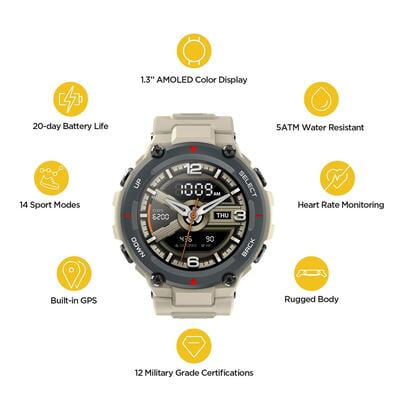 Huami Amazfit T-Rex Smart Watch with 20 Days Battery Life Huami Amazfit T-Rex Smart Watch with 20 Days Battery Life
