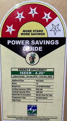 LG 1.5 Ton LS-Q18SNYA 4 Star Inverter Split AC LG 1.5 Ton LS-Q18SNYA 4 Star Inverter Split AC