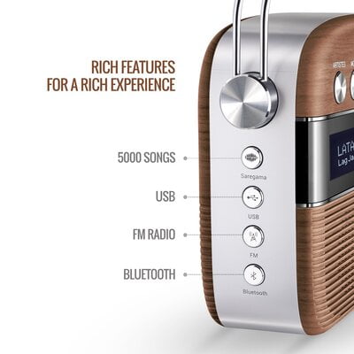Saregama Carvaan Hindi with 5000 Preloaded Songs, FM/BT/AUX Saregama Carvaan Hindi with 5000 Preloaded Songs, FM/BT/AUX