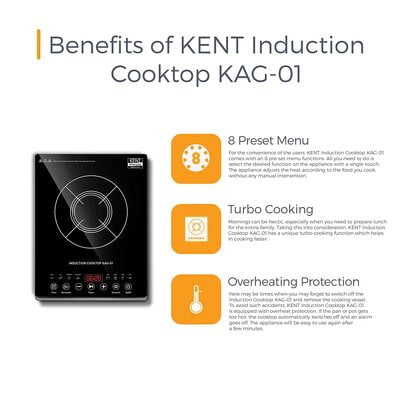 KENT - 16036 Induction Cooktop KAG-01 2000-Watt