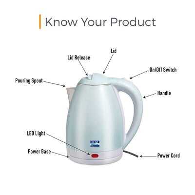 Kent Amaze 1.8 Litre Electric Kettle (Stainless Steel)