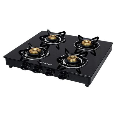 Faber Gas stove 4 Burner Glass Cooktop (Grand 4BB BK) Manual Ignition, Black Faber Gas stove 4 Burner Glass Cooktop (Grand 4BB BK) Manual Ignition, Black