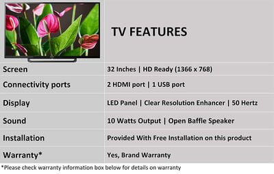 SONY KLV-32R302G B LED TV