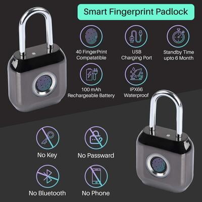 Portronics Fingerprint Padlock Biolock Portronics Fingerprint Padlock Biolock