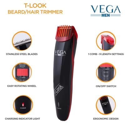 Vega VHTH-10 T-Look Beard Trimmer Black