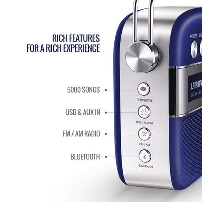 Saregama Carvaan Premium - 5000 Songs, FM/BT/AUX With APP Support Saregama Carvaan Premium - 5000 Songs, FM/BT/AUX With APP Support